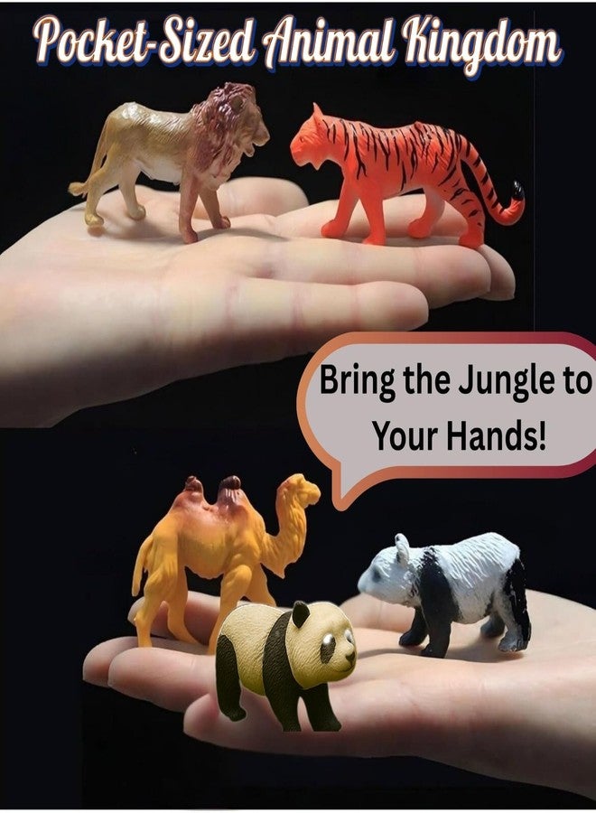 GRAPHENE 17 Pcs Animal Figure Mini Jungle Toys Set Farm & Cartoon Wild Animals Playsets Educational Toyset with Artificial Tree & Fencing Birthday Return Gifts School Project Learning for Kids - Image 3